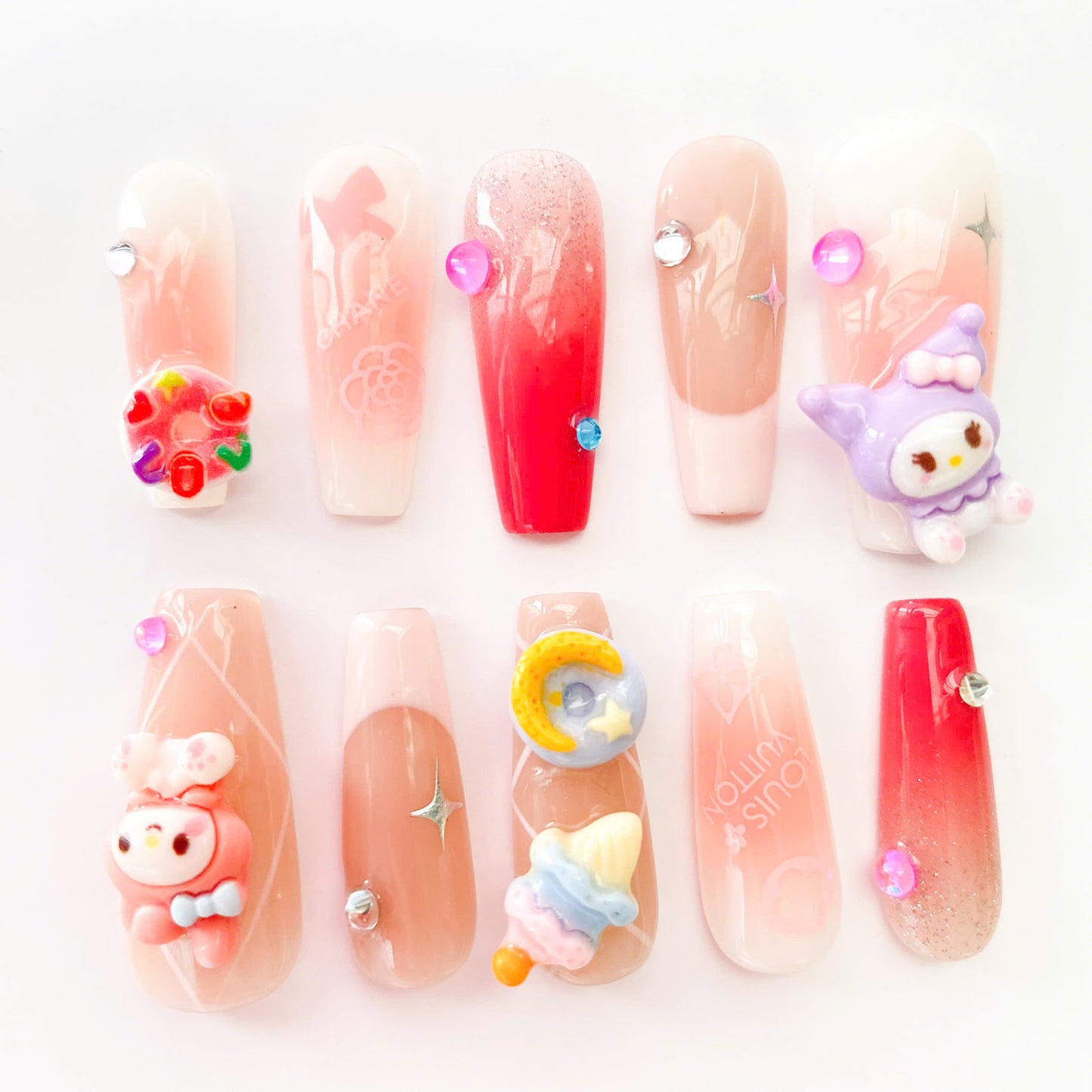 Cute Donut Christmas Nails DISCOUNT 40%